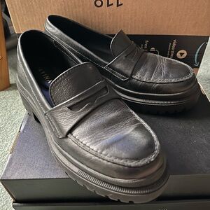 Portland Leather Black Chunky Penny Loafers